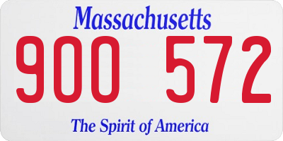 MA license plate 9OO572