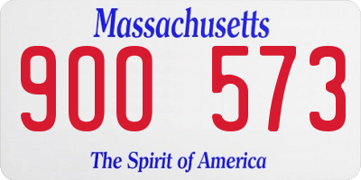 MA license plate 9OO573