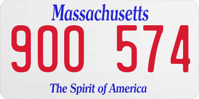 MA license plate 9OO574