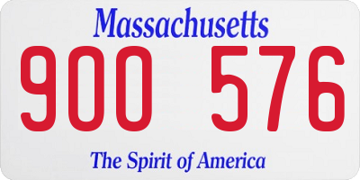 MA license plate 9OO576
