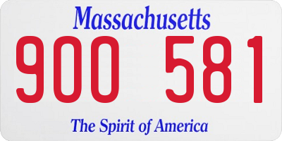 MA license plate 9OO581