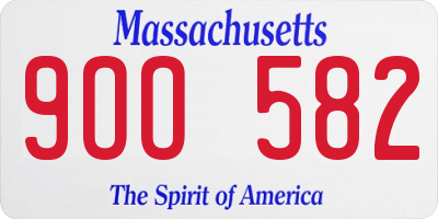 MA license plate 9OO582