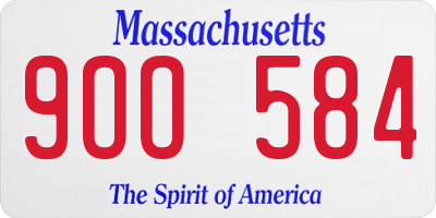 MA license plate 9OO584