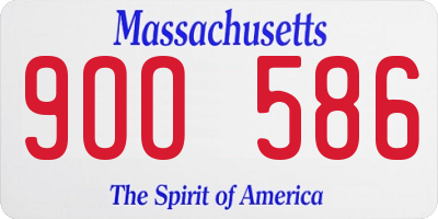 MA license plate 9OO586