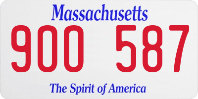 MA license plate 9OO587
