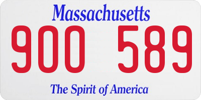 MA license plate 9OO589