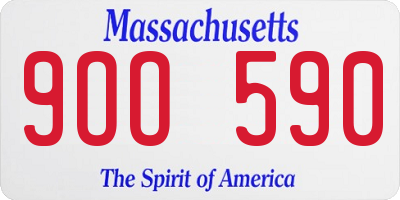 MA license plate 9OO590