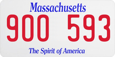 MA license plate 9OO593