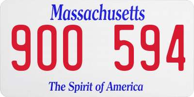 MA license plate 9OO594