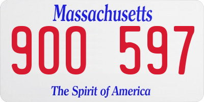 MA license plate 9OO597