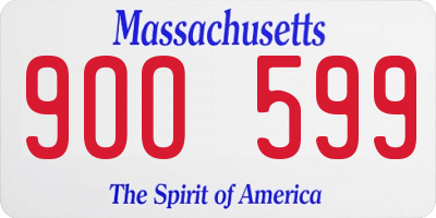 MA license plate 9OO599