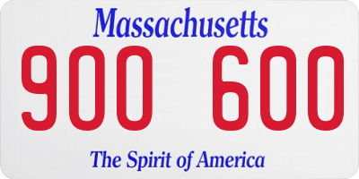 MA license plate 9OO600