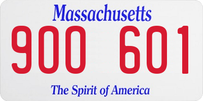 MA license plate 9OO601