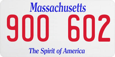 MA license plate 9OO602