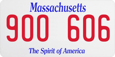 MA license plate 9OO606