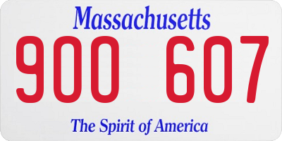 MA license plate 9OO607