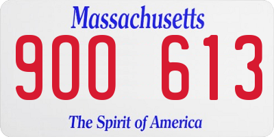 MA license plate 9OO613