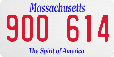 MA license plate 9OO614