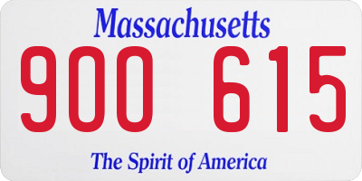 MA license plate 9OO615