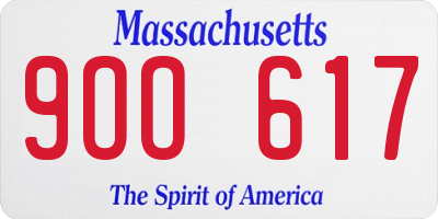 MA license plate 9OO617