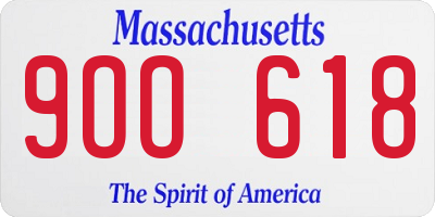 MA license plate 9OO618