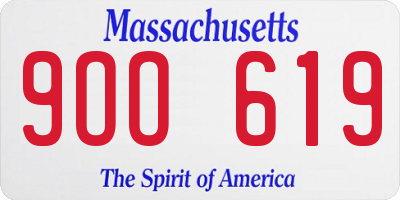 MA license plate 9OO619