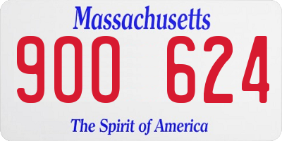 MA license plate 9OO624