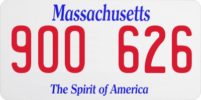 MA license plate 9OO626