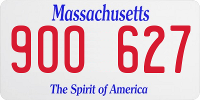 MA license plate 9OO627