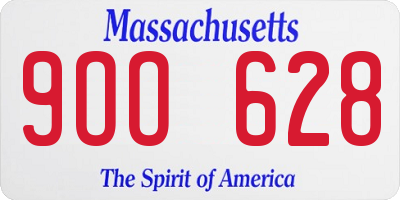 MA license plate 9OO628