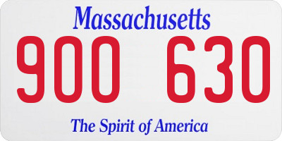 MA license plate 9OO630