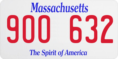 MA license plate 9OO632