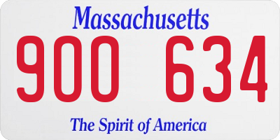 MA license plate 9OO634