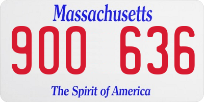 MA license plate 9OO636