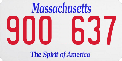 MA license plate 9OO637
