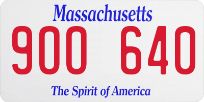 MA license plate 9OO640