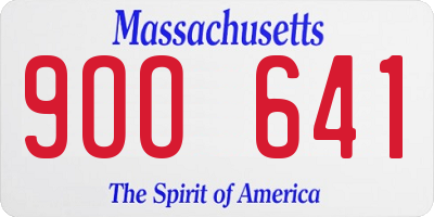 MA license plate 9OO641