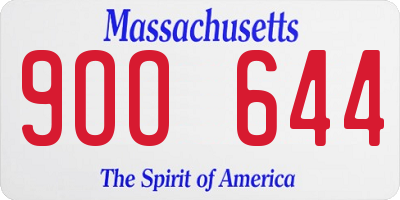 MA license plate 9OO644