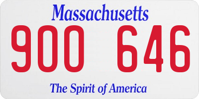 MA license plate 9OO646