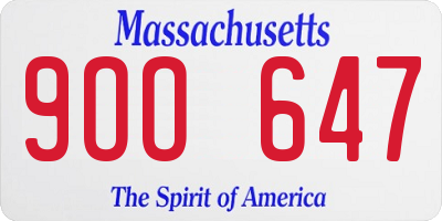MA license plate 9OO647