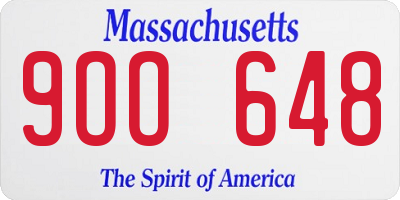 MA license plate 9OO648