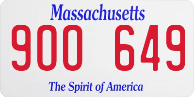 MA license plate 9OO649