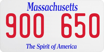 MA license plate 9OO650