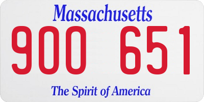 MA license plate 9OO651