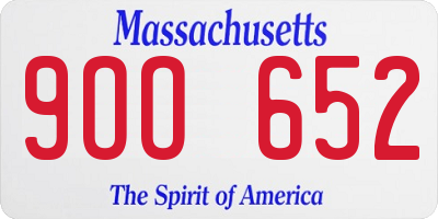 MA license plate 9OO652