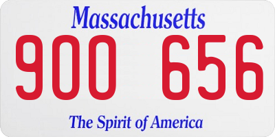 MA license plate 9OO656