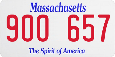 MA license plate 9OO657