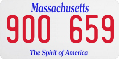 MA license plate 9OO659