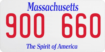 MA license plate 9OO660
