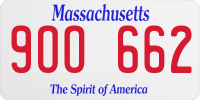 MA license plate 9OO662